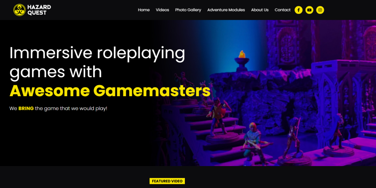 Hazard Quest — Website Design & Front-End Development